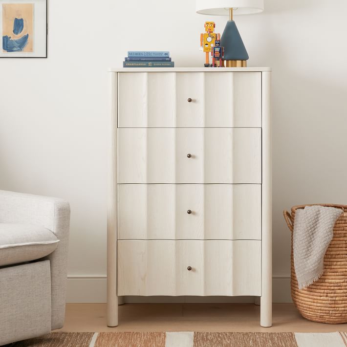 Scalloped Tall 4-Drawer Dresser (30") | West Elm