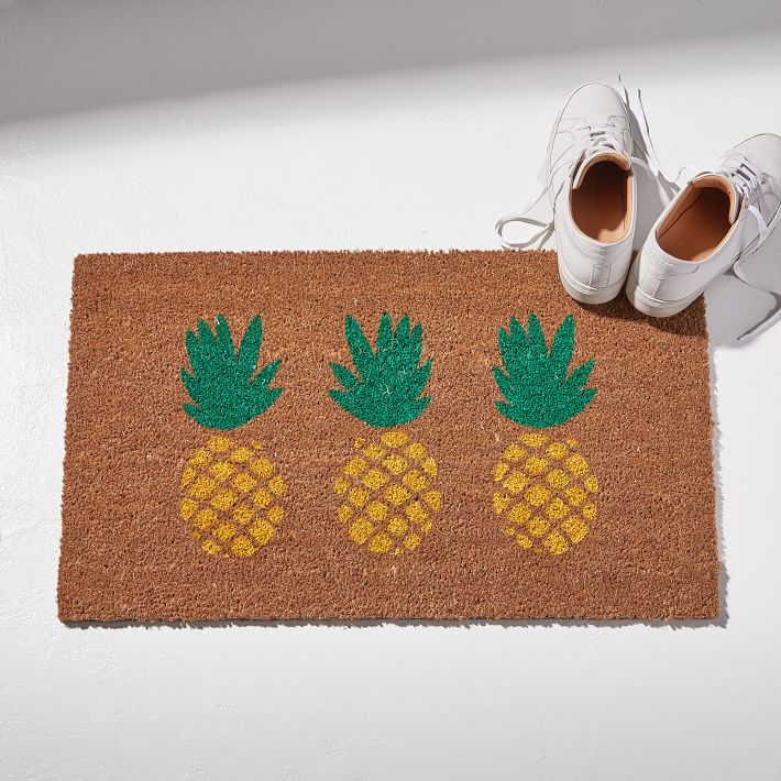 Nickel Designs Hand-Painted Doormat - Pineapples