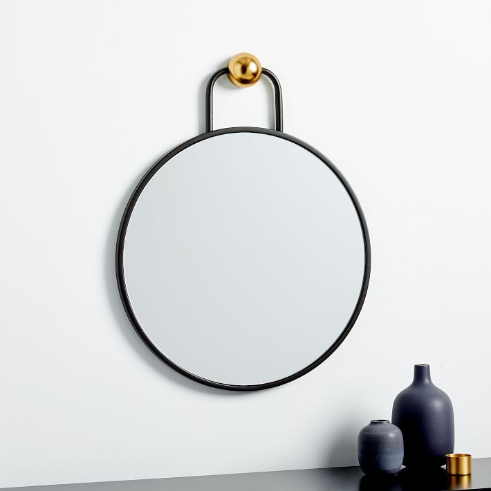 Geometric Hook Round Wall Mirror