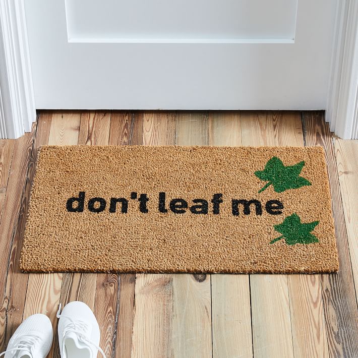 Nickel Designs Hand-Painted Doormat - Don't Leaf Me