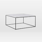 Streamline Square Coffee Table &amp; 2 Side Tables Set - Marble