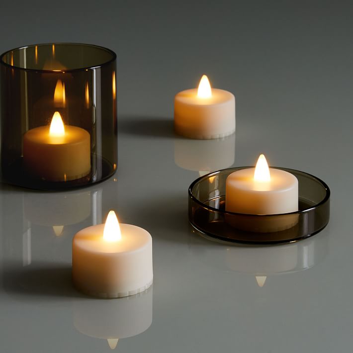 Indoor/Outdoor Flickering Flameless Tealight Candles (Set of 4)