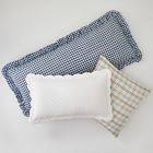 Heather Taylor Home Gingham with Ruffle Silk Lumbar Pillow Cover