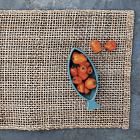 West Elm Gray Black Fish Net Woven Pattern Table Runner Abaca Fibers 14 X  90