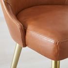 Mid-Century Leather Swivel Counter Stool - Metal Legs