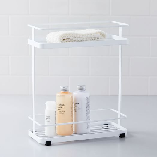 2Tiered Shower Caddy White, Bathroom Organization West Elm