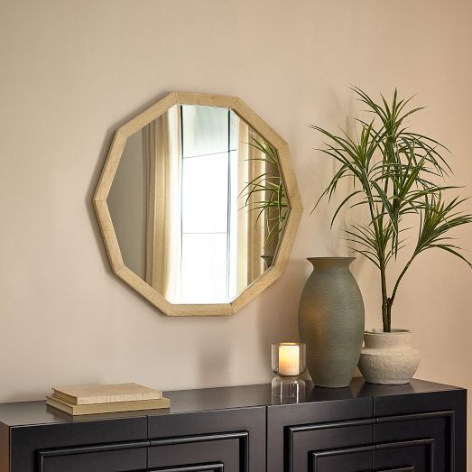 Thin Frame Travertine Wall Mirror | West Elm