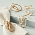 Rattan Wrapped Jewelry Napkin Rings (Set of 4)