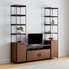 Foundry Narrow Bookcase &amp; Console Set - Dark Walnut