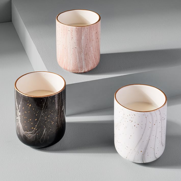 Modern Elements Large Marbled Candles