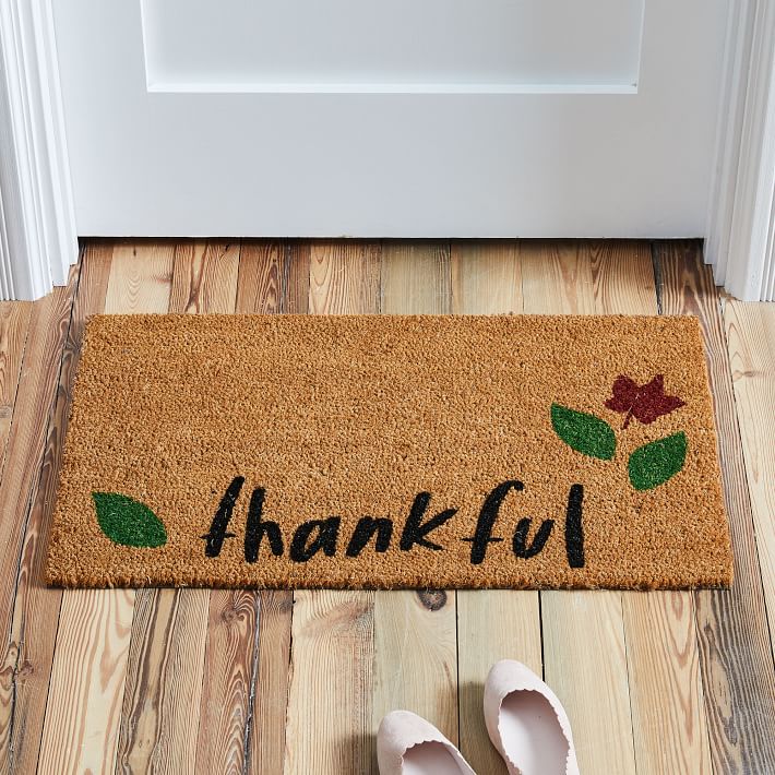 Nickel Designs Hand-Painted Doormat - Thankful