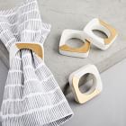 Marble &amp; Brass Napkin Rings (Set of 4)