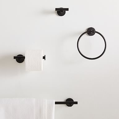 BWE 6-Piece Bath Hardware Set with Towel Ring, Hook, Toilet Paper Holder and Towel Bar in Matte Black