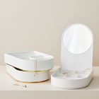 Soft Geo Modern White Lacquer Jewelry Box - Stacking
