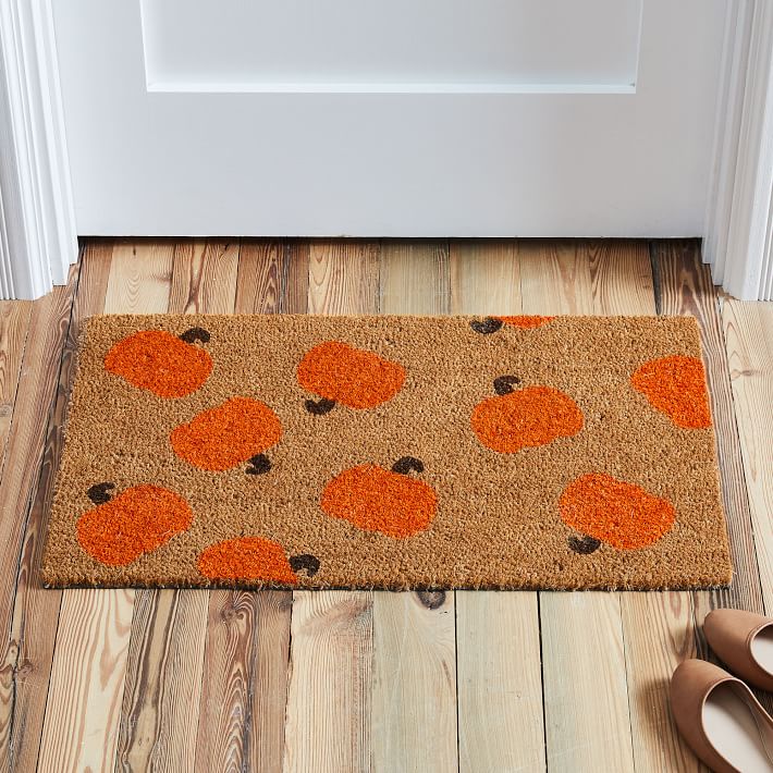 Nickel Designs Hand-Painted Doormat - Pumpkin