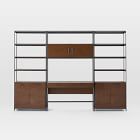 Foundry Wide Bookcase &amp; Desk Set (118&quot;) - Dark Walnut