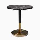Black Marble Round Continental Table - Tea Height (25&quot;)