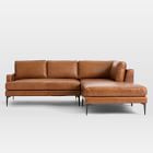 Andes Leather 3-Piece Ottoman Sectional (94&quot;&ndash;105&quot;)