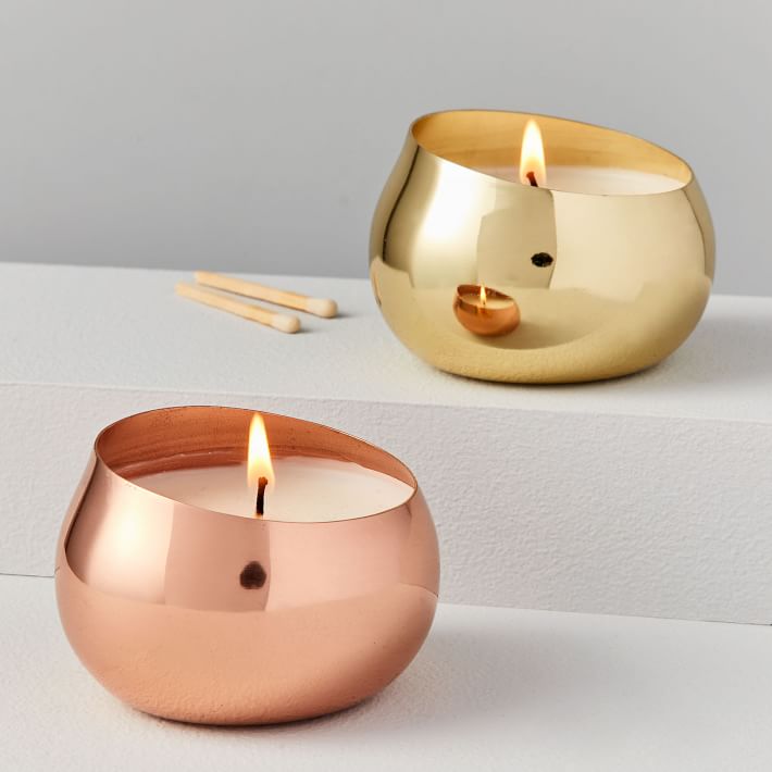 Angled Metal Mini Scented Candles