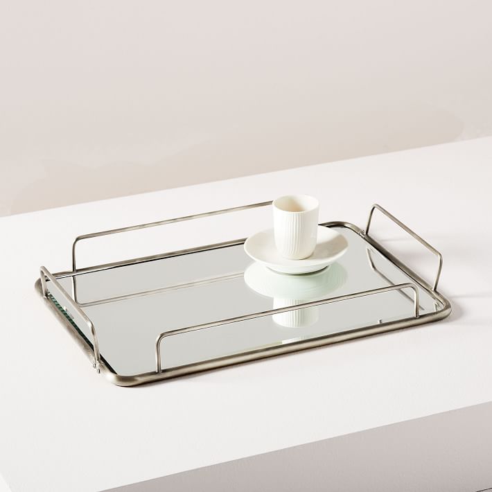 Fishs Eddy Gilded Caf&#233; Polished Nickel Mirror Tray (15&quot; x 10&quot;)