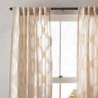 Semi-Sheer Trellis Clipped Jacquard Curtain - Belgian Flax/Ivory