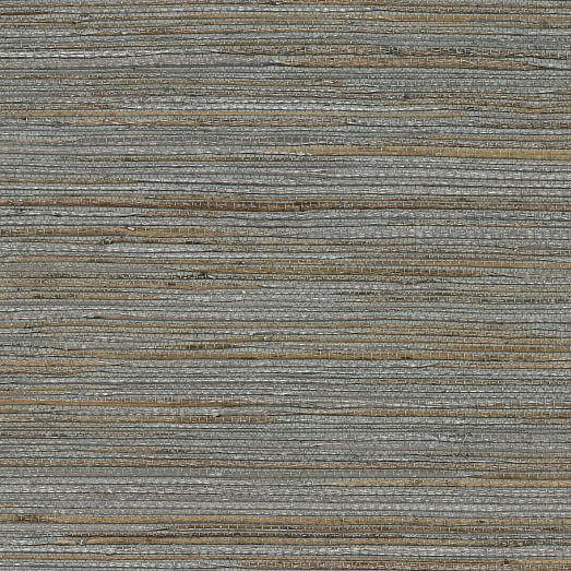 Metallic Slate Grasscloth Wallpaper West Elm