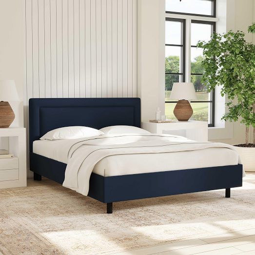 Upholstered Bordered Platform Bed | West Elm