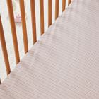 Heather Taylor Home Canyon Stripe European Flax Linen Crib Fitted Sheet
