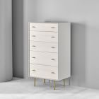 Modernist Wood &amp; Lacquer 5-Drawer Dresser (28&quot;) - Winter Wood