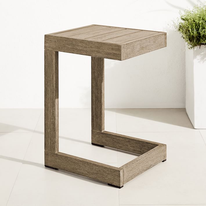 Portside Outdoor C-Side Table (17") | Driftwood