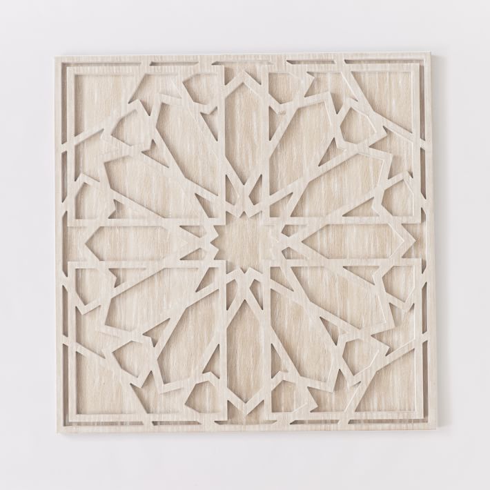 Open Box: Graphic Wood Wall Art - Whitewashed (Square)