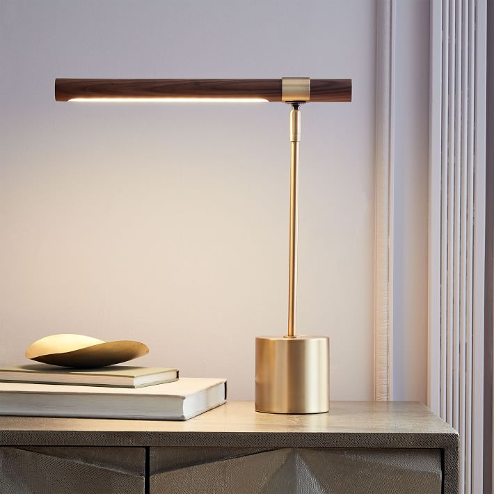Linear Wood LED USB Table Lamp