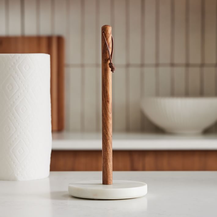 Preston Marble &amp; Wood Paper Towel Holder