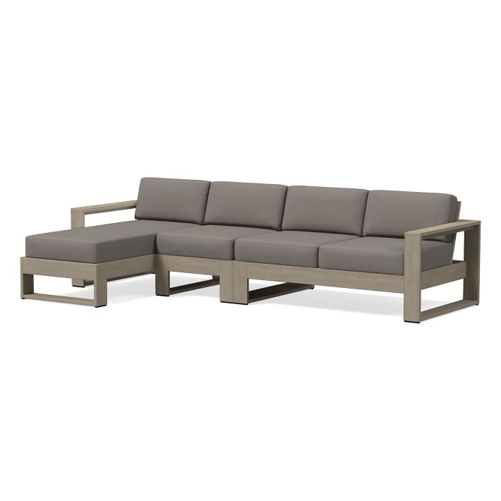 Portside Outdoor 3Piece Chaise Sectional Cushion Covers West Elm