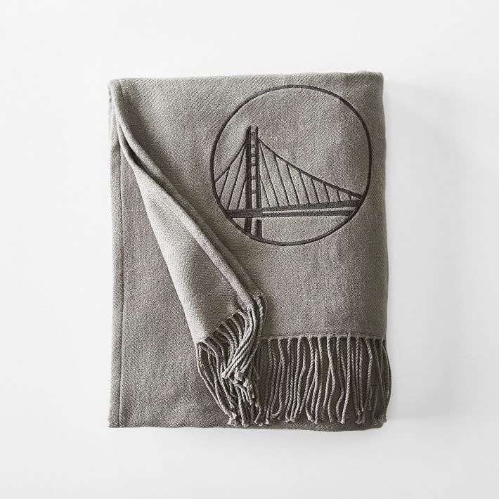 Golden State Warriors&#8482 Embroidered Throw, Charcoal