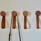 Modern Home by Bellver Cone Wall Hooks w/ Leather Strap - Set of 4