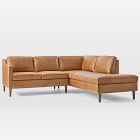 Hamilton Leather 2-Piece Bumper Chaise Sectional (88&quot;&ndash;98&quot;)