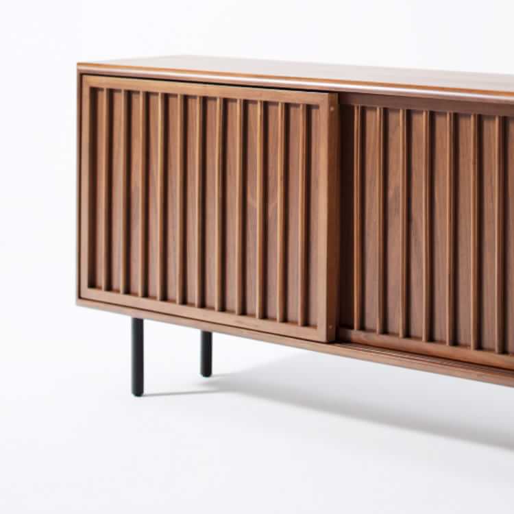 Slanted Console Slatted Shallow Media Console (48