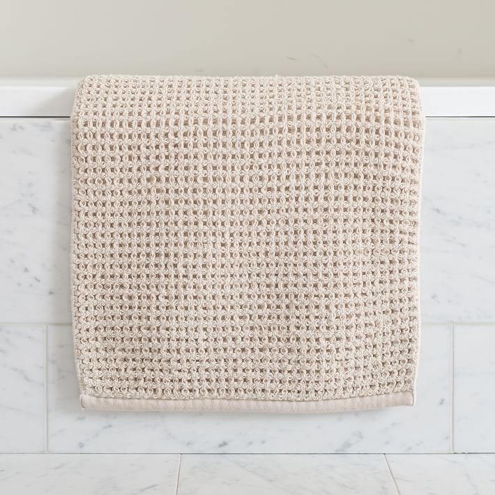 Plush Waffle Bath Mat - Sand