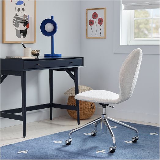 Scoop Upholstered Rolling Desk Chair 