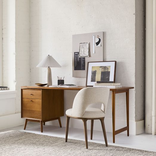 Mid-Century Modular Desk w/ File Cabinet (70