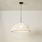 Wicker Dome 28&quot; Pendant (White) - Clearance