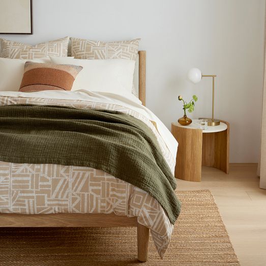Carved Lines Cotton King Sham West Elm
