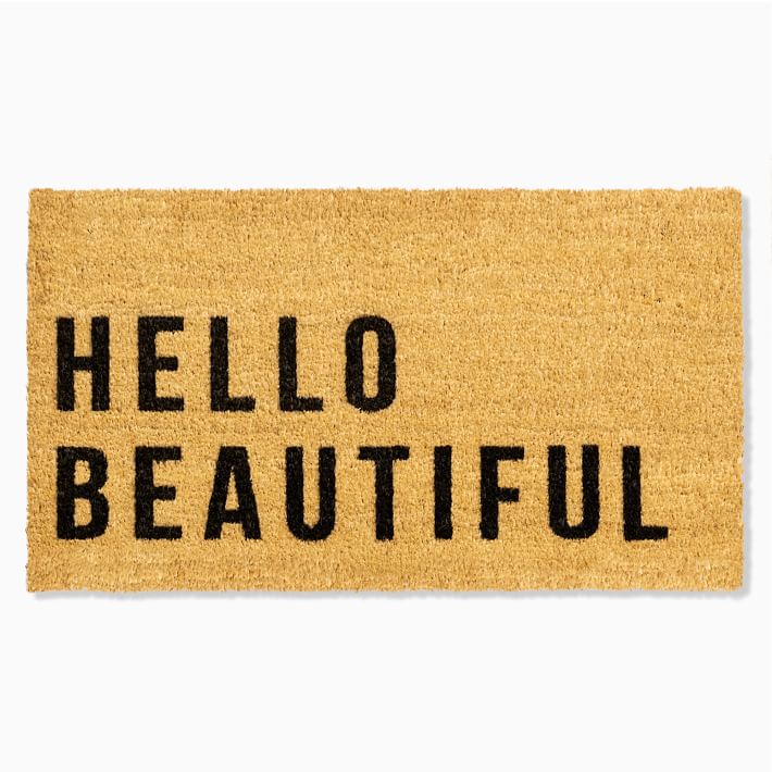 Nickel Designs Hand-Painted Doormat - Hello, Beautiful