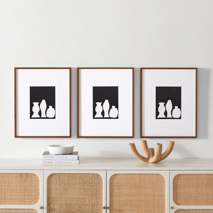 Multi-Mat Wood Gallery Frames - Walnut - Set of 3, 16x20"