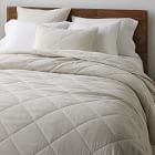 Organic Flannel Herringbone Coverlet & Shams | West Elm