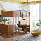 Mid-Century Full Loft Bed w/ Desk