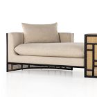 Upholstered Grid Back Chaise (81&quot;)