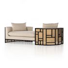 Upholstered Grid Back Chaise (81&quot;)