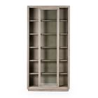 Washed Gray Oak &amp; Glass Cabinet